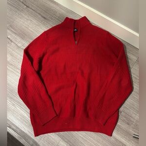 Chaps size L, cotton, Half-Zip Red Knit Sweater